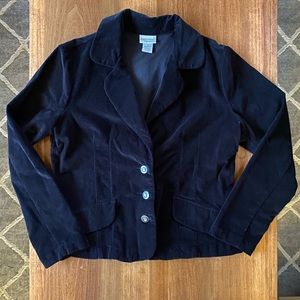 Vintage Black Soft Velvet Blazer